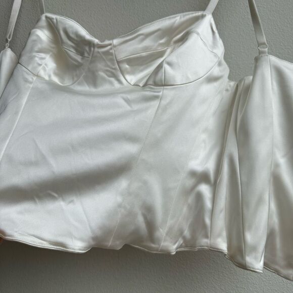 Aritzia Wilfred Oklahoma Sweetheart Birch White Bridal Bustier Corset Size Mediu - Picture 10 of 10